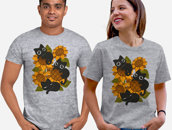 Sunflowers And Black Kitties