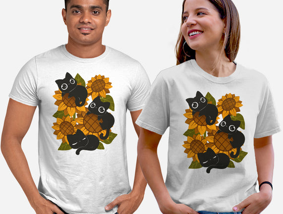 Sunflowers And Black Kitties