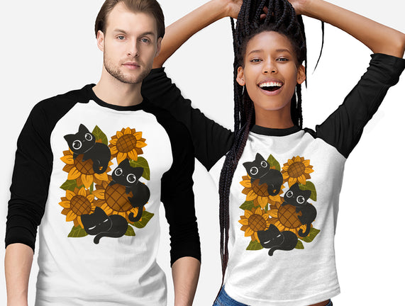 Sunflowers And Black Kitties