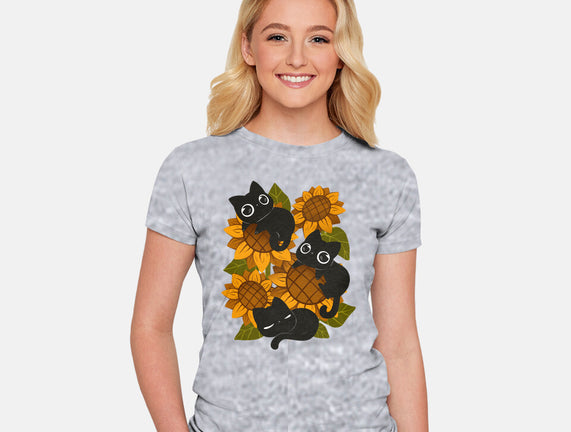Sunflowers And Black Kitties