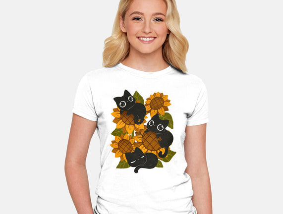 Sunflowers And Black Kitties