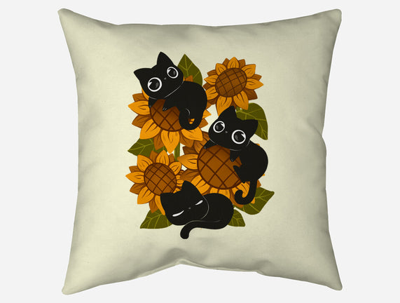 Sunflowers And Black Kitties