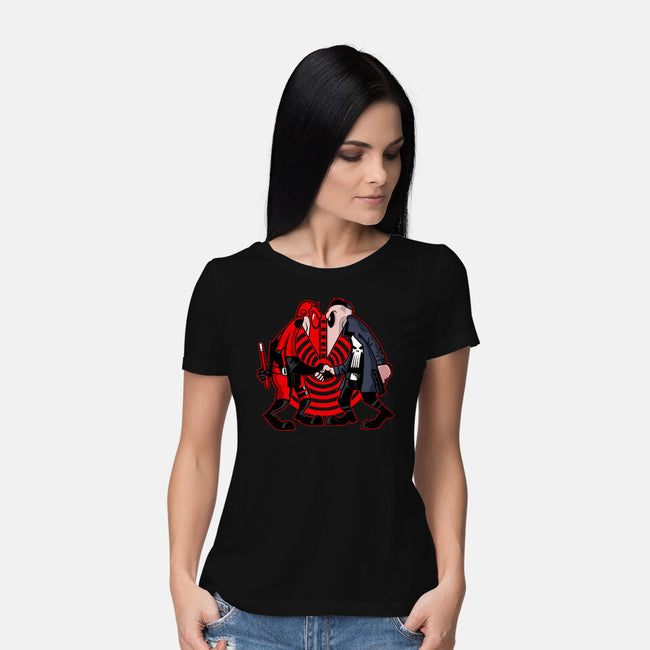 Devil Vs Antihero-Womens-Basic-Tee-demonigote