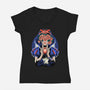 Snow Princess Flower Face-Womens-V-Neck-Tee-rmatix