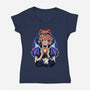 Snow Princess Flower Face-Womens-V-Neck-Tee-rmatix