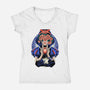 Snow Princess Flower Face-Womens-V-Neck-Tee-rmatix