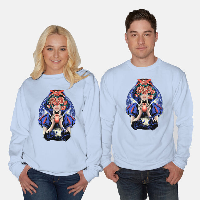 Snow Princess Flower Face-Unisex-Crew Neck-Sweatshirt-rmatix