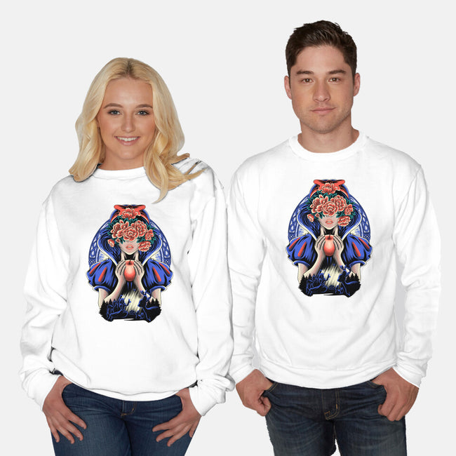 Snow Princess Flower Face-Unisex-Crew Neck-Sweatshirt-rmatix