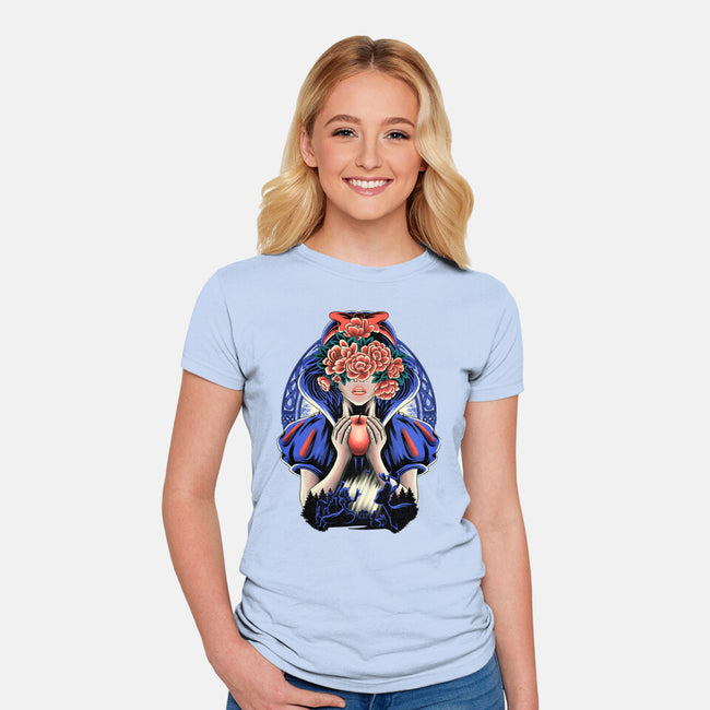 Snow Princess Flower Face-Womens-Fitted-Tee-rmatix