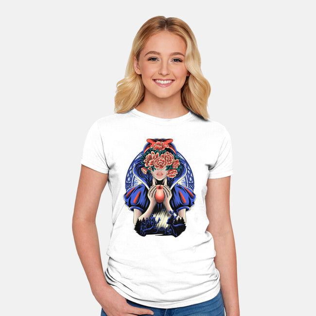 Snow Princess Flower Face-Womens-Fitted-Tee-rmatix