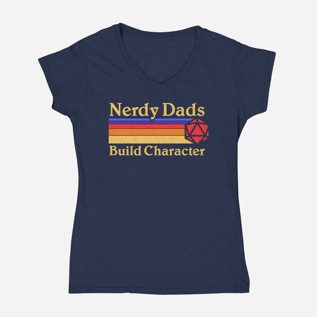 Nerdy Dads-Womens-V-Neck-Tee-Aarons Art Room