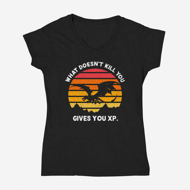 Gives You XP-Womens-V-Neck-Tee-Aarons Art Room