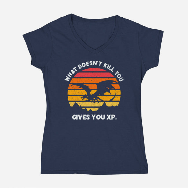 Gives You XP-Womens-V-Neck-Tee-Aarons Art Room