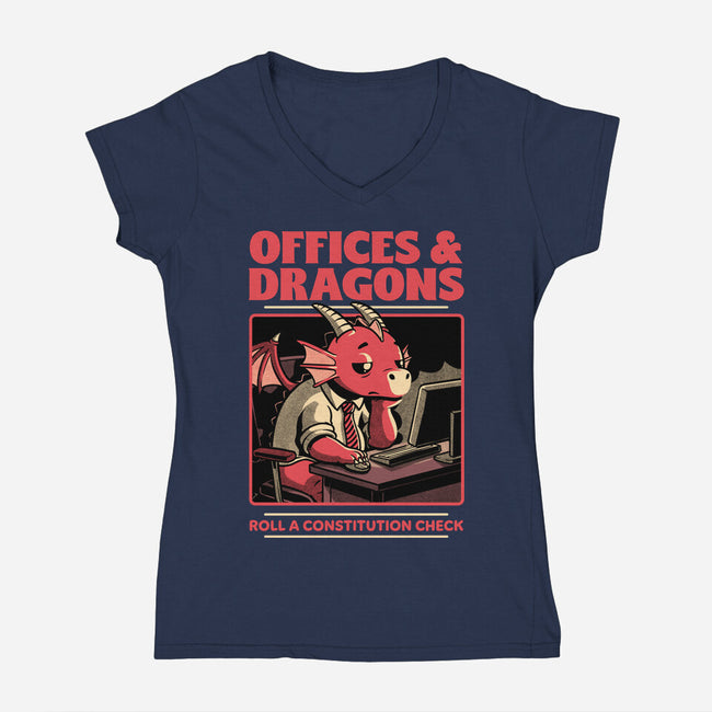 Dragon Office RPG-Womens-V-Neck-Tee-Studio Mootant