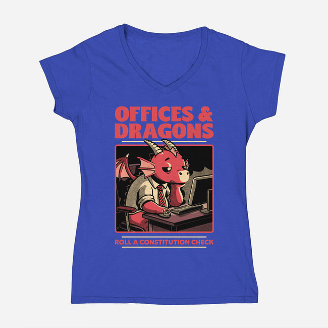 Dragon Office RPG-Womens-V-Neck-Tee-Studio Mootant