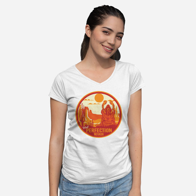 Visit Perfection-Womens-V-Neck-Tee-CarloJ1956