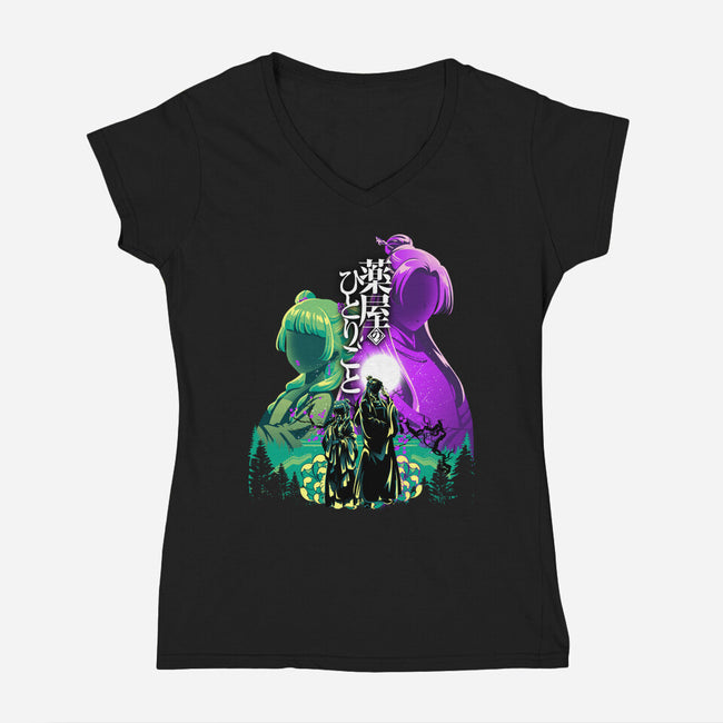 Apothecary Couple-Womens-V-Neck-Tee-hypertwenty