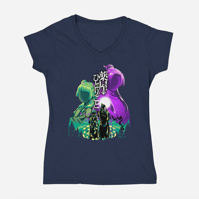 Apothecary Couple-Womens-V-Neck-Tee-hypertwenty