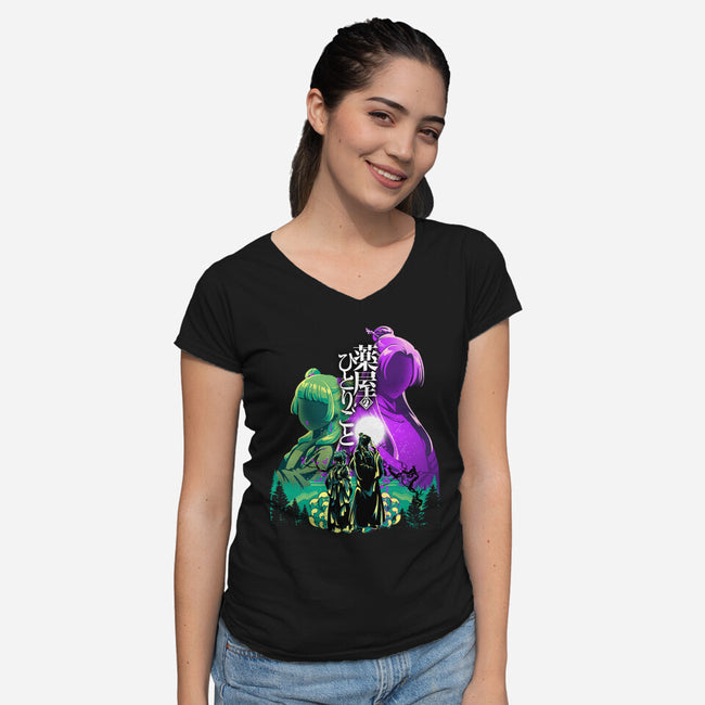 Apothecary Couple-Womens-V-Neck-Tee-hypertwenty