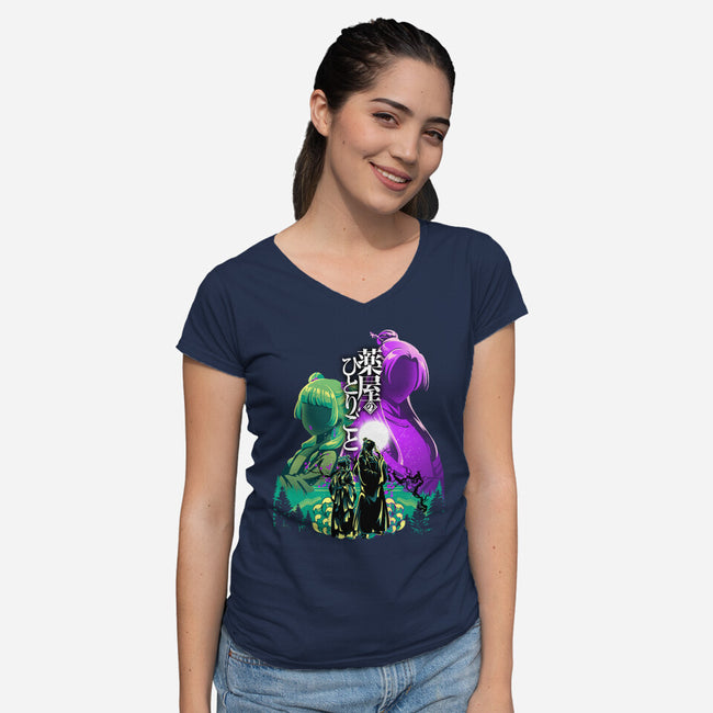 Apothecary Couple-Womens-V-Neck-Tee-hypertwenty