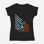 Starship Stripes-Womens-V-Neck-Tee-rocketman_art