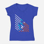 Starship Stripes-Womens-V-Neck-Tee-rocketman_art