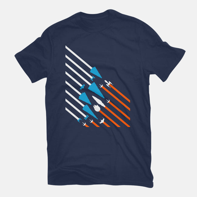 Starship Stripes-Womens-Fitted-Tee-rocketman_art