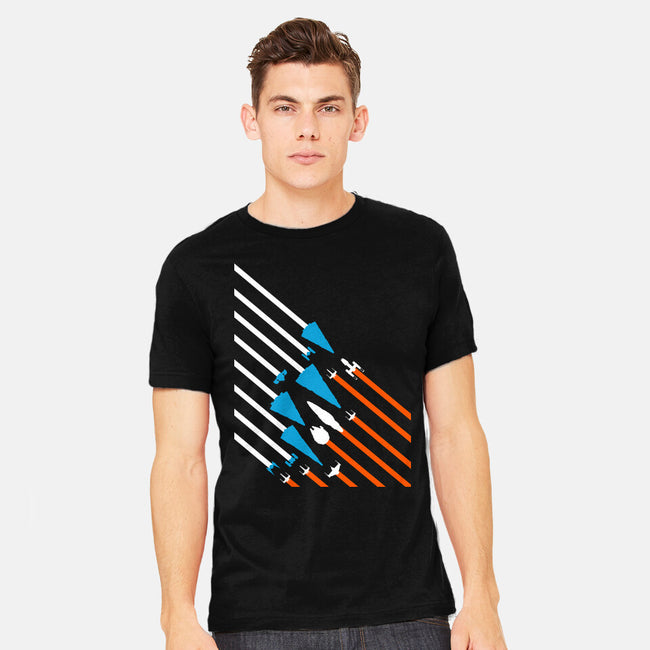 Starship Stripes-Mens-Heavyweight-Tee-rocketman_art