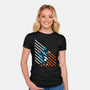 Starship Stripes-Womens-Fitted-Tee-rocketman_art
