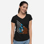 Starship Stripes-Womens-V-Neck-Tee-rocketman_art
