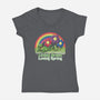 Living Green Loving Spring-Womens-V-Neck-Tee-NMdesign