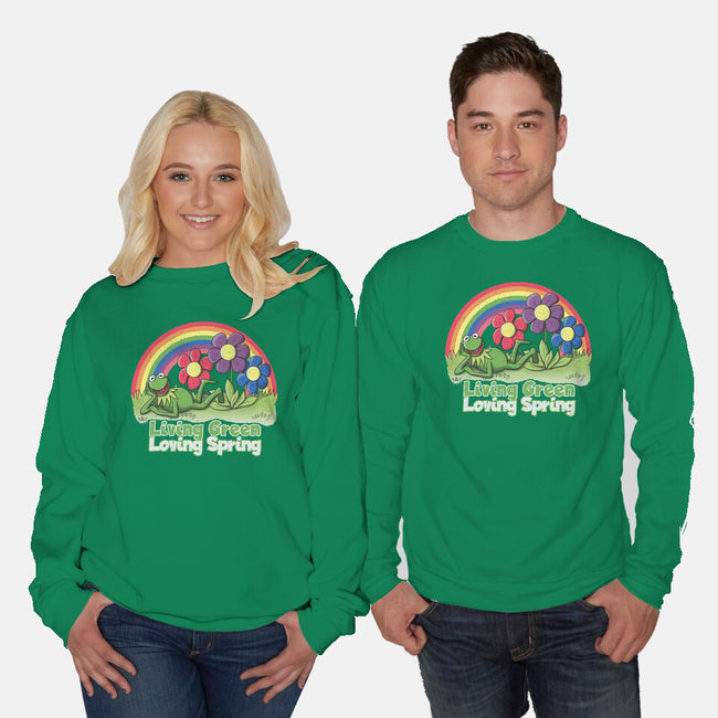 Living Green Loving Spring-Unisex-Crew Neck-Sweatshirt-NMdesign