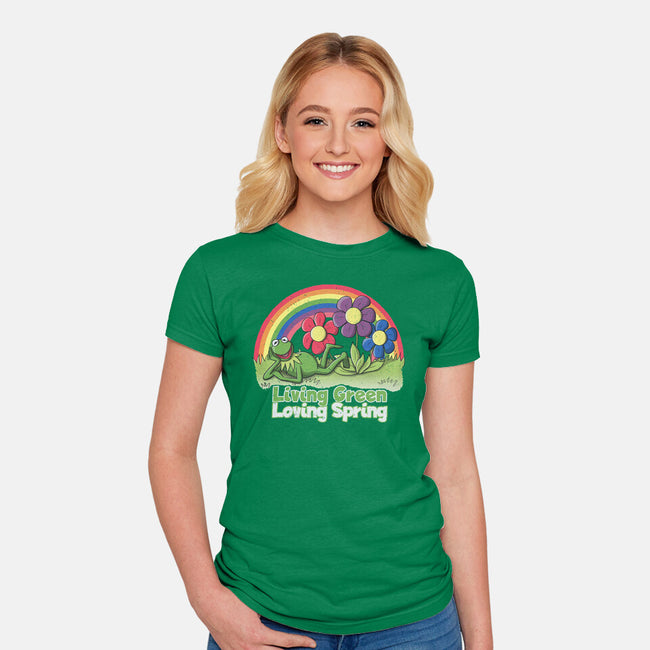 Living Green Loving Spring-Womens-Fitted-Tee-NMdesign