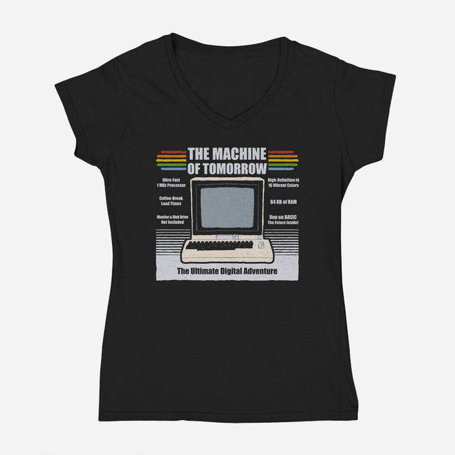 The Machine Of Tomorrow-Womens-V-Neck-Tee-NMdesign