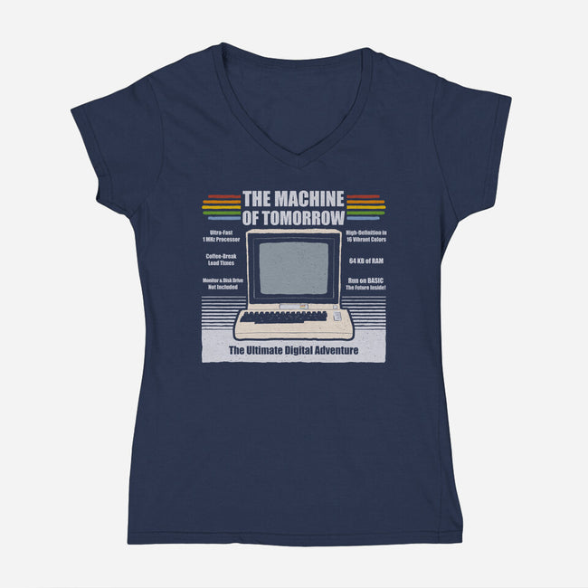 The Machine Of Tomorrow-Womens-V-Neck-Tee-NMdesign