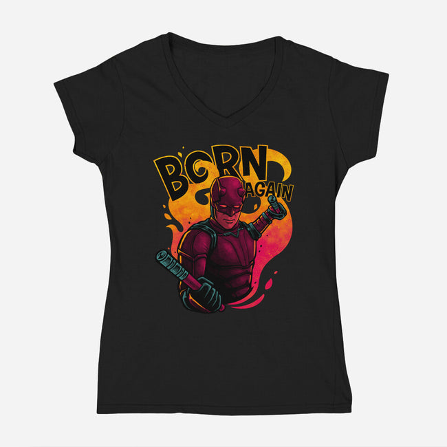 Born From Fire-Womens-V-Neck-Tee-teesgeex