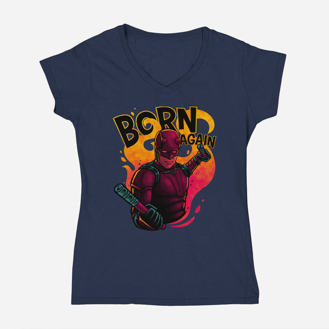 Born From Fire-Womens-V-Neck-Tee-teesgeex