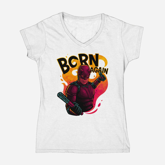 Born From Fire-Womens-V-Neck-Tee-teesgeex