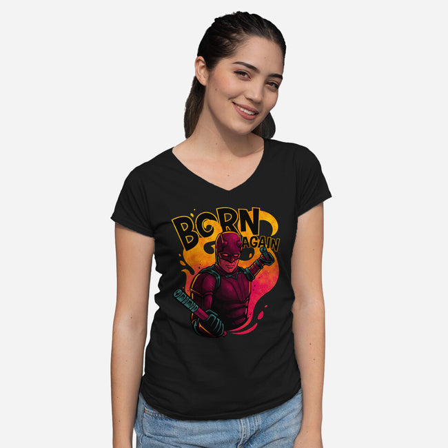 Born From Fire-Womens-V-Neck-Tee-teesgeex