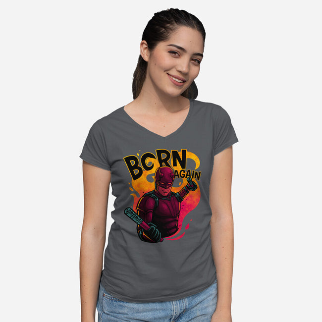 Born From Fire-Womens-V-Neck-Tee-teesgeex