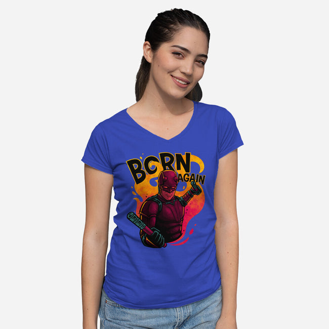 Born From Fire-Womens-V-Neck-Tee-teesgeex