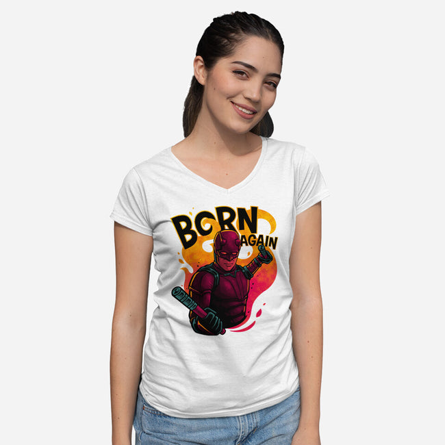 Born From Fire-Womens-V-Neck-Tee-teesgeex