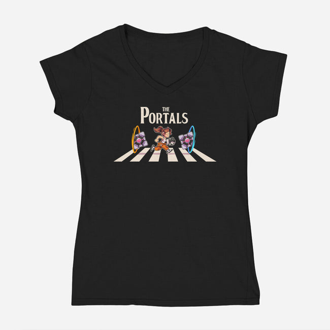 The Portals-Womens-V-Neck-Tee-2DFeer