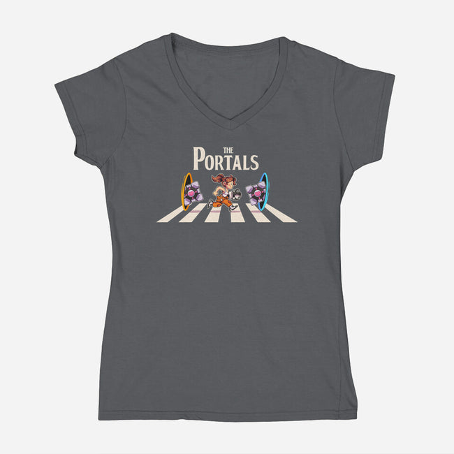 The Portals-Womens-V-Neck-Tee-2DFeer