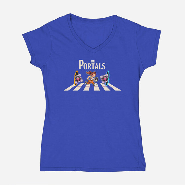 The Portals-Womens-V-Neck-Tee-2DFeer