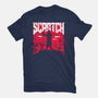 Slayed And Scratched-Womens-Fitted-Tee-rocketman_art