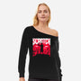 Slayed And Scratched-Womens-Off Shoulder-Sweatshirt-rocketman_art