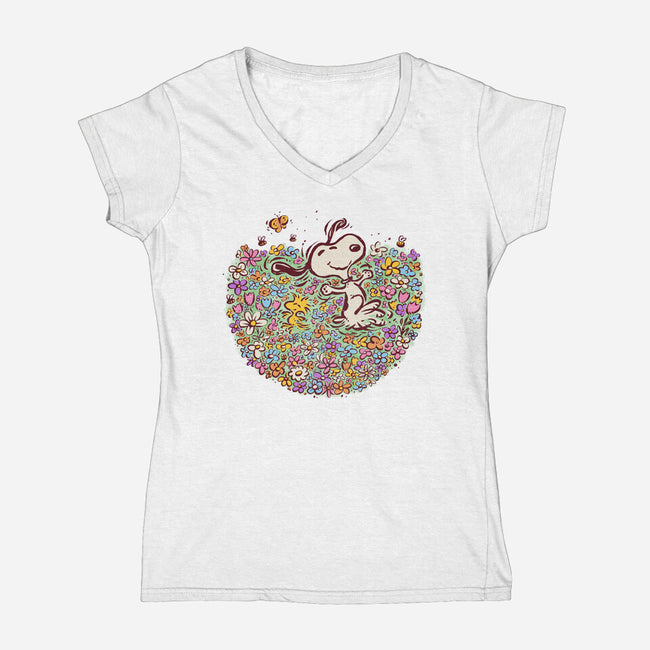 Happy Dance-Womens-V-Neck-Tee-kg07