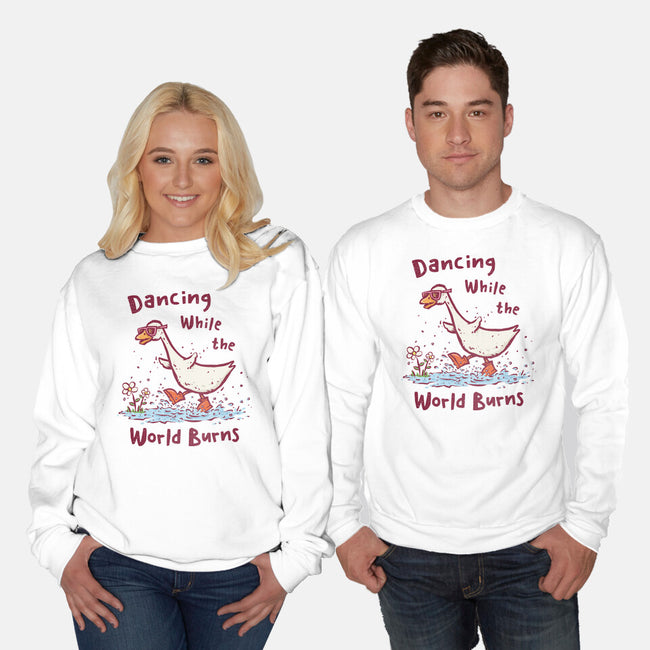 Dancing While The World Burns-Unisex-Crew Neck-Sweatshirt-kg07