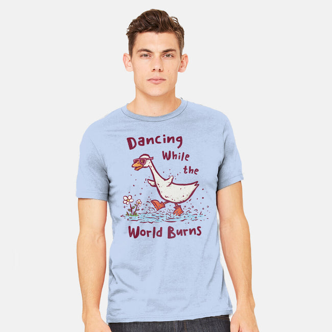 Dancing While The World Burns-Mens-Heavyweight-Tee-kg07